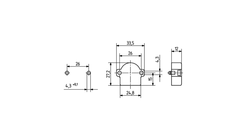 BJB Spacer for lampholders 26.422 and 26.431 with snap in pins