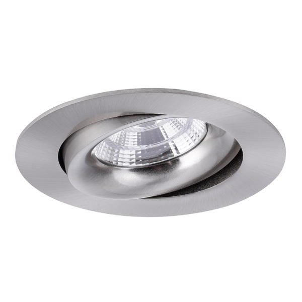 Brumberg recessed LED spotlight, nickel matt, round - 12276153