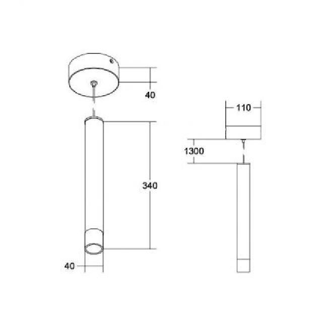 Brumberg LED-Pendelleuchte 5W 230V rund strukturschwarz