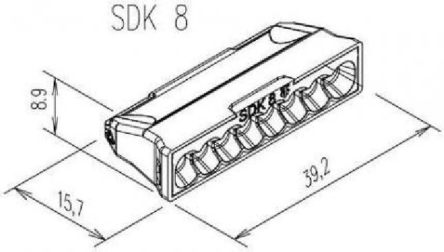 Electro Terminal Socket terminal block TRIDONIC SDK 8 ANTHRACITE