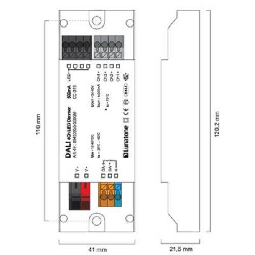 Lunatone Light Management LED-Dimmer DALI 4Ch CC 500mA gem- 