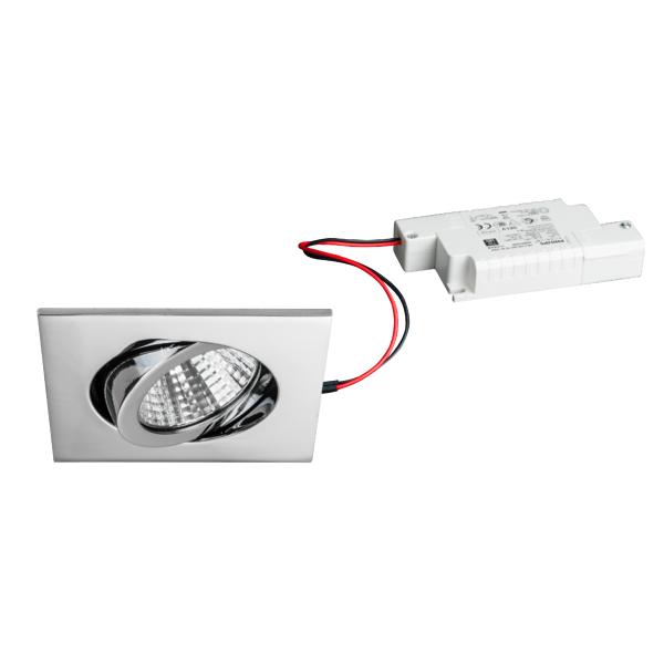 Brumberg recessed LED spotlight 7W 230V square chrome - 39262023