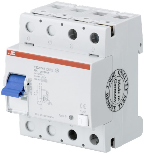 ABB Stotz S&J FI-Schutzschalter 2P,TypB+,63A,300mA F202B+63/0,3
