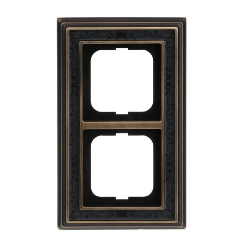 Busch-Jaeger Rahmen 2-fach ms/antik Dekor anth 1722-843 - 2CKA001754A4669