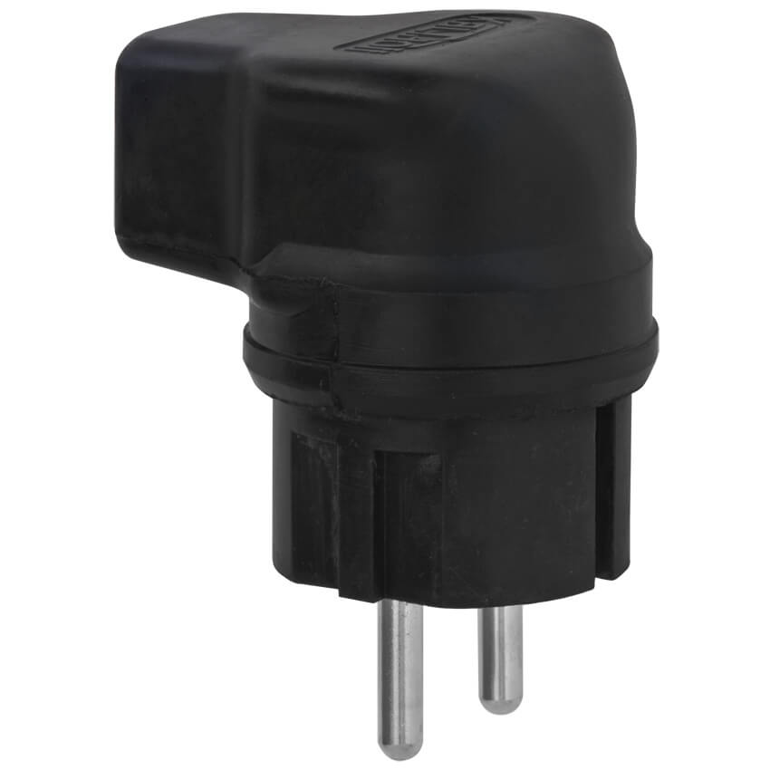 Kalthoff Vollgummistecker 341Winkel 16A/250V sw, IP44 341 Gu/Wi