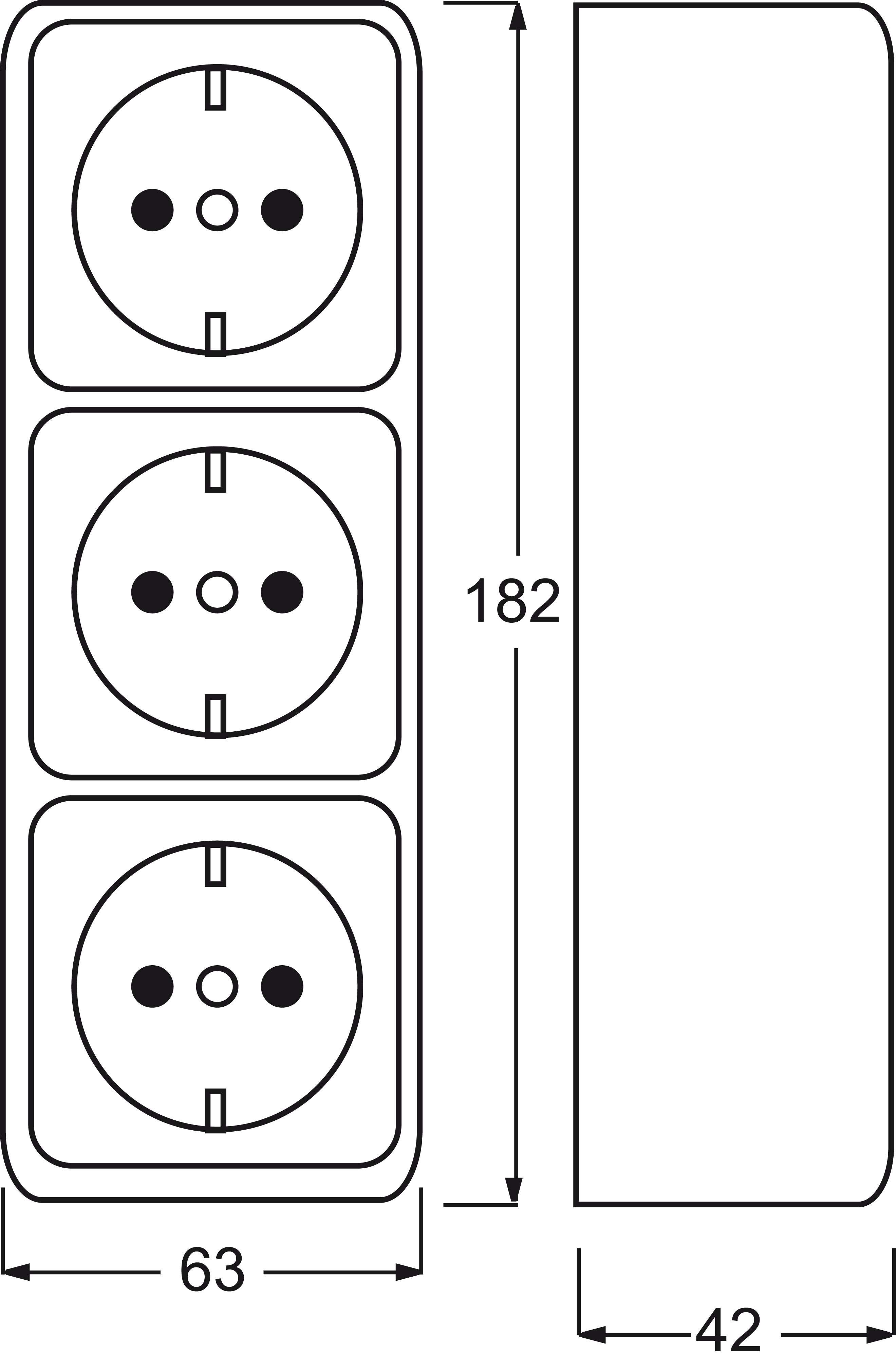 Busch-Jaeger Steckdose 3-fach AP, senkrecht 2300-03 EAP - 2CKA002056A0018