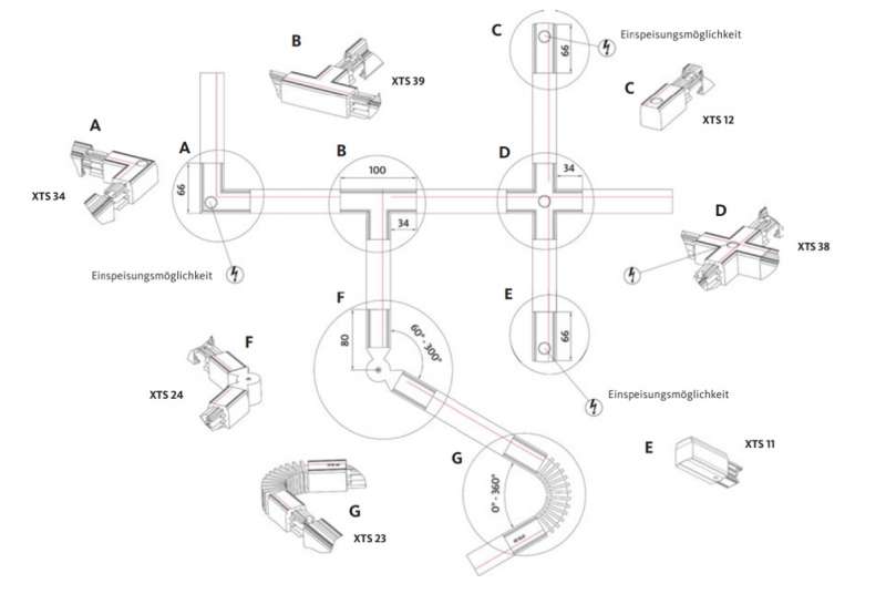 Oktalite T-connector, XTS 36 black - 10062391