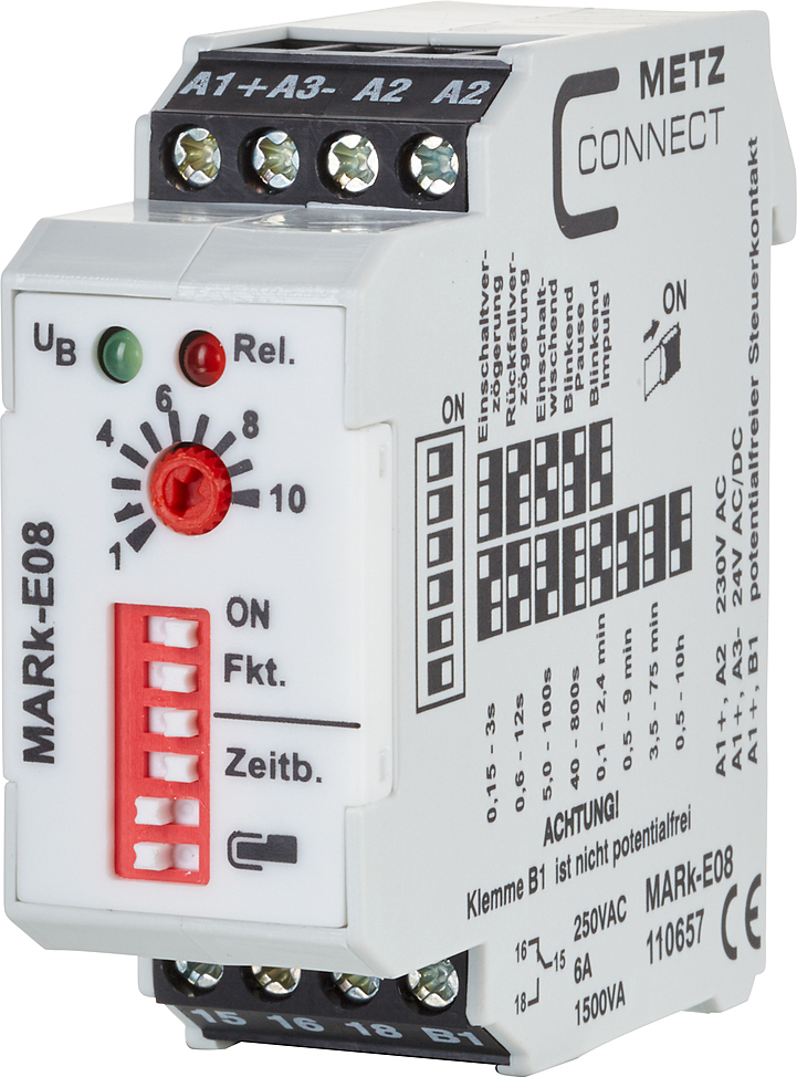 Metz Connect Zeitrelais 1W, 15s-10h MARk-E08 230AC/24uc - 110657