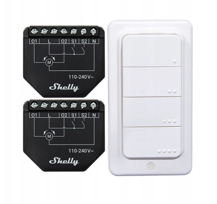 Shelly Shutter x2 + BLU RC Button 4 Pack