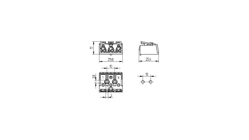 BJB 3-pole pushwire terminal blocks 46.413.1211.50