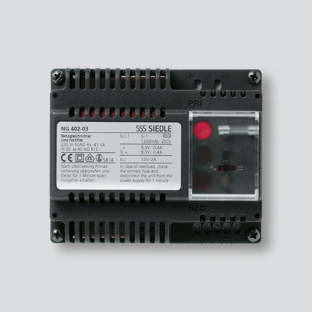 Siedle&Söhne Netzgleichrichter 230V/12VAC - 8,3VDC NG 402-03
