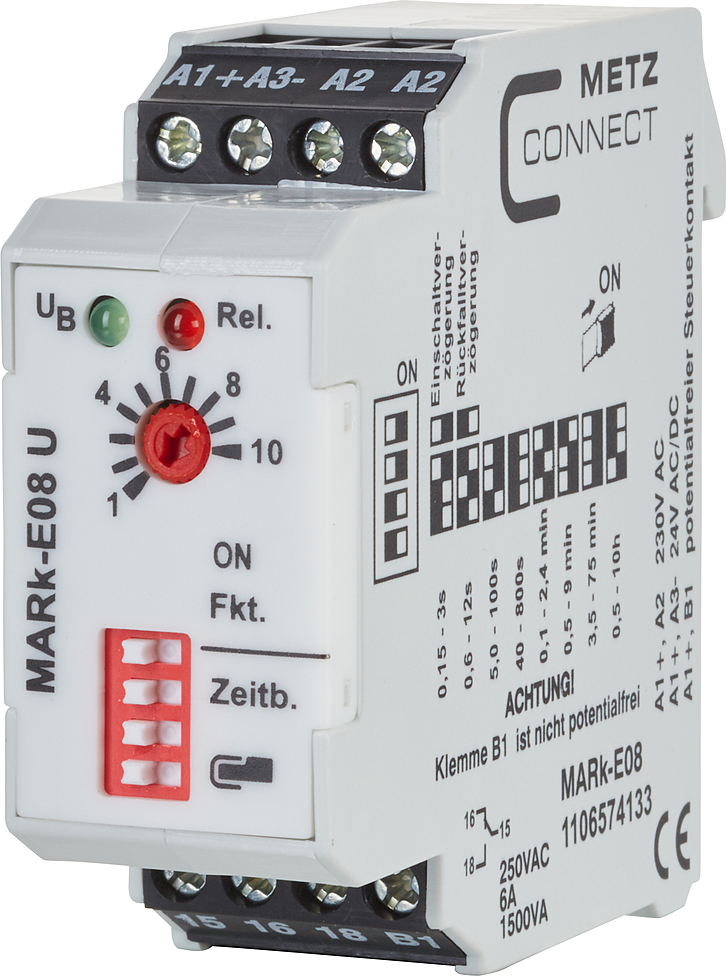 Metz Connect Zeitrelais 15s-10h MARk-E08 U230AC/24UC - 1106574133