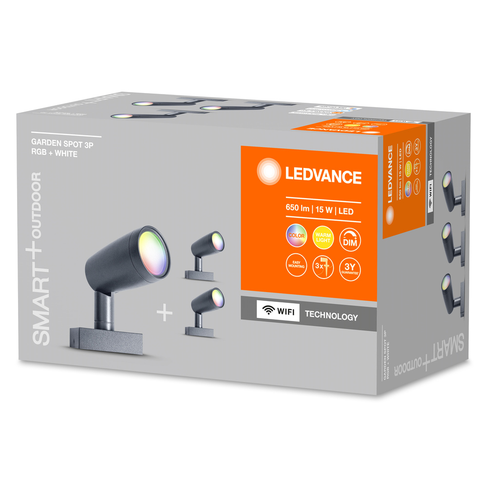 Ledvance LED-Außenleuchte SMART+ GARDEN SPOT MULTICOLOR 3 Spot - 4058075478497
