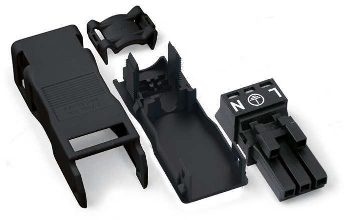 WAGO 3-Buchse mit Zugentlastung 1,50 mm² schwarz