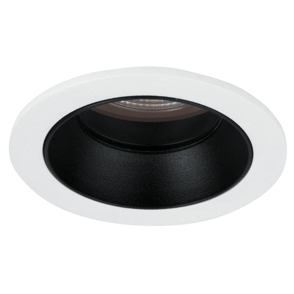 Brumberg recessed LED downlight, IP44, textured white/textured black - 12035553