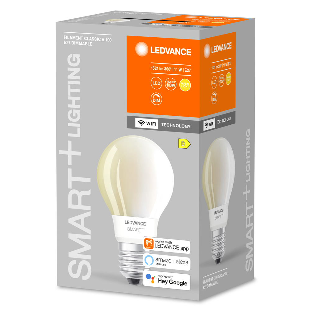 Ledvance LED lamp SMART+ WiFi Filament Classic Dimmable 100  11 W/2700 K E27  - 4058075609730