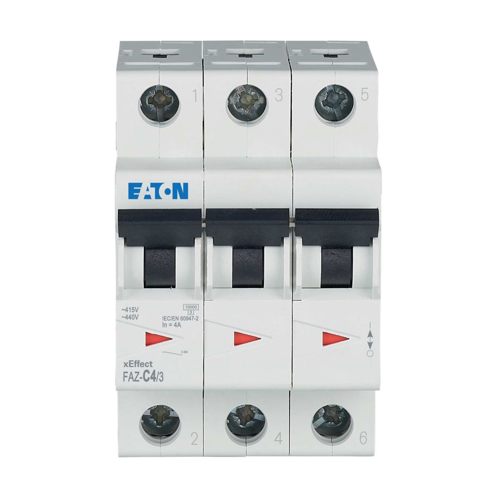 Eaton Leitungsschutzschalter C 4A, 3p FAZ-C4/3