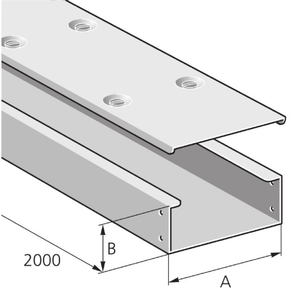 Pflitsch Kabelkanal-Körper+Deckel verzinkt,grundiert KD20 75/75