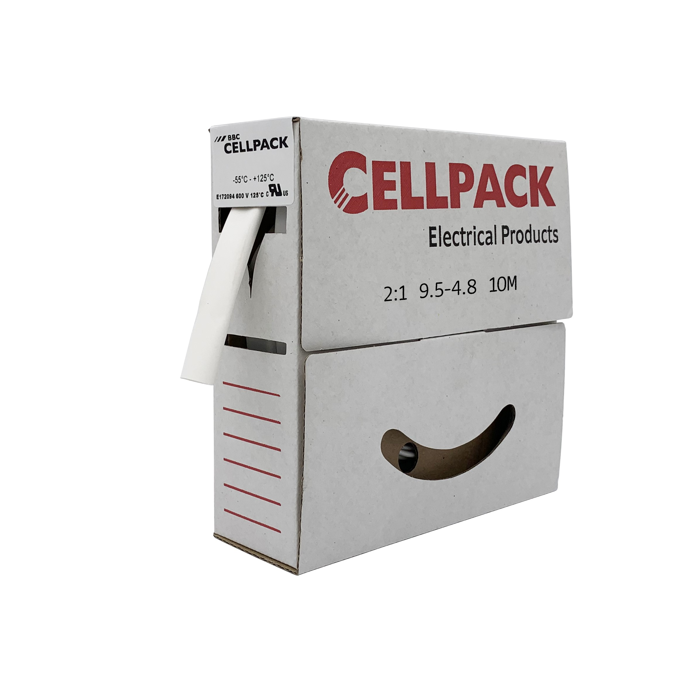 Cellpack Schrumpfschlauch in Abrollbox 10m SB/9.5-4.8/weiÃŸ/