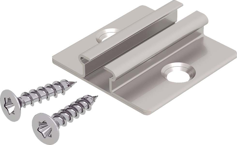 EVN Lichttechnik Montage Clip f.Aluprofile Edelstahl 2er Set NVS - NVSCLIP
