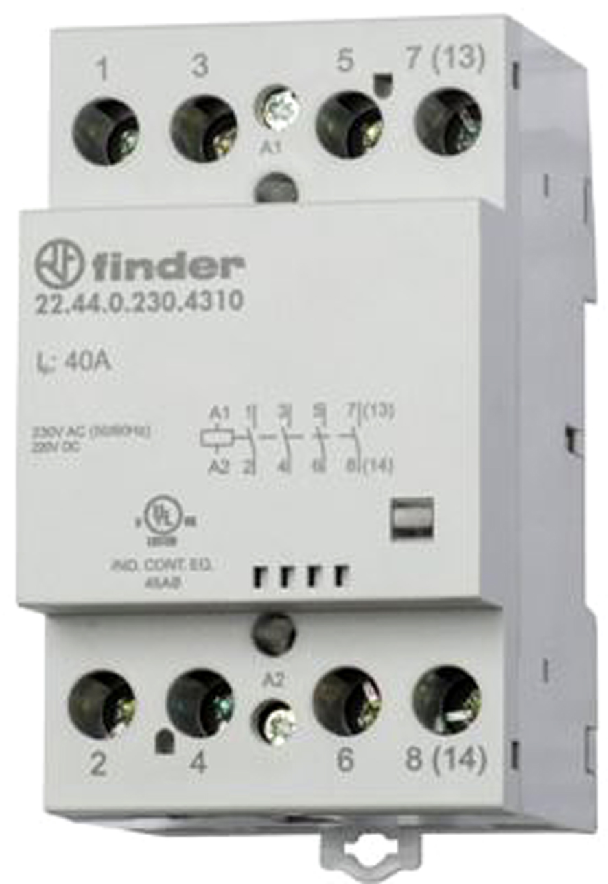 Finder Schütz für Reiheneinbau 3S, 1Ö, 40A 22.44.0.230.4710