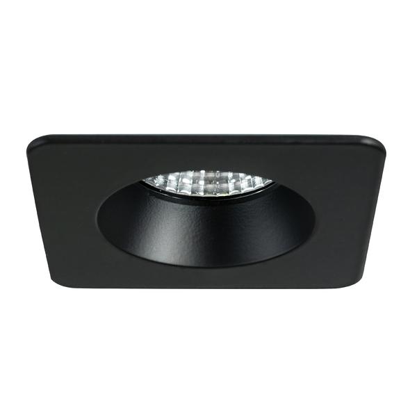 Brumberg recessed LED downlight, IP54, black, square - 12267083