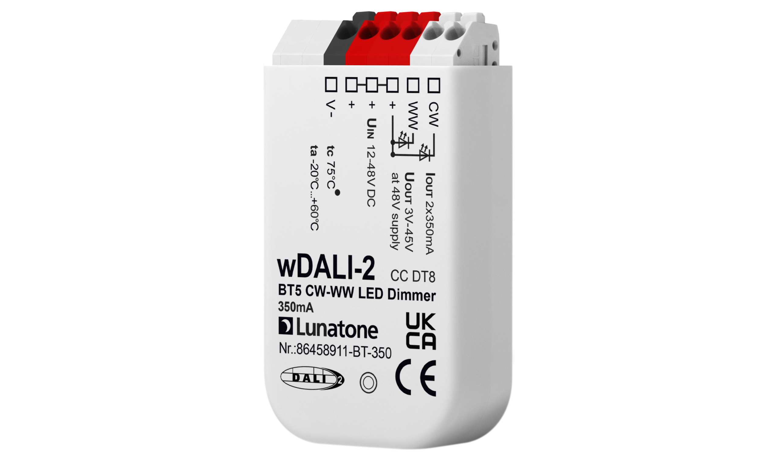 Lunatone wDALI-2 BT5 CW-WW LED Dimmer CC DT8 - 86458911-BT-350