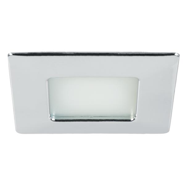 Brumberg recessed LED downlight, IP44, chrome, square - 12110024