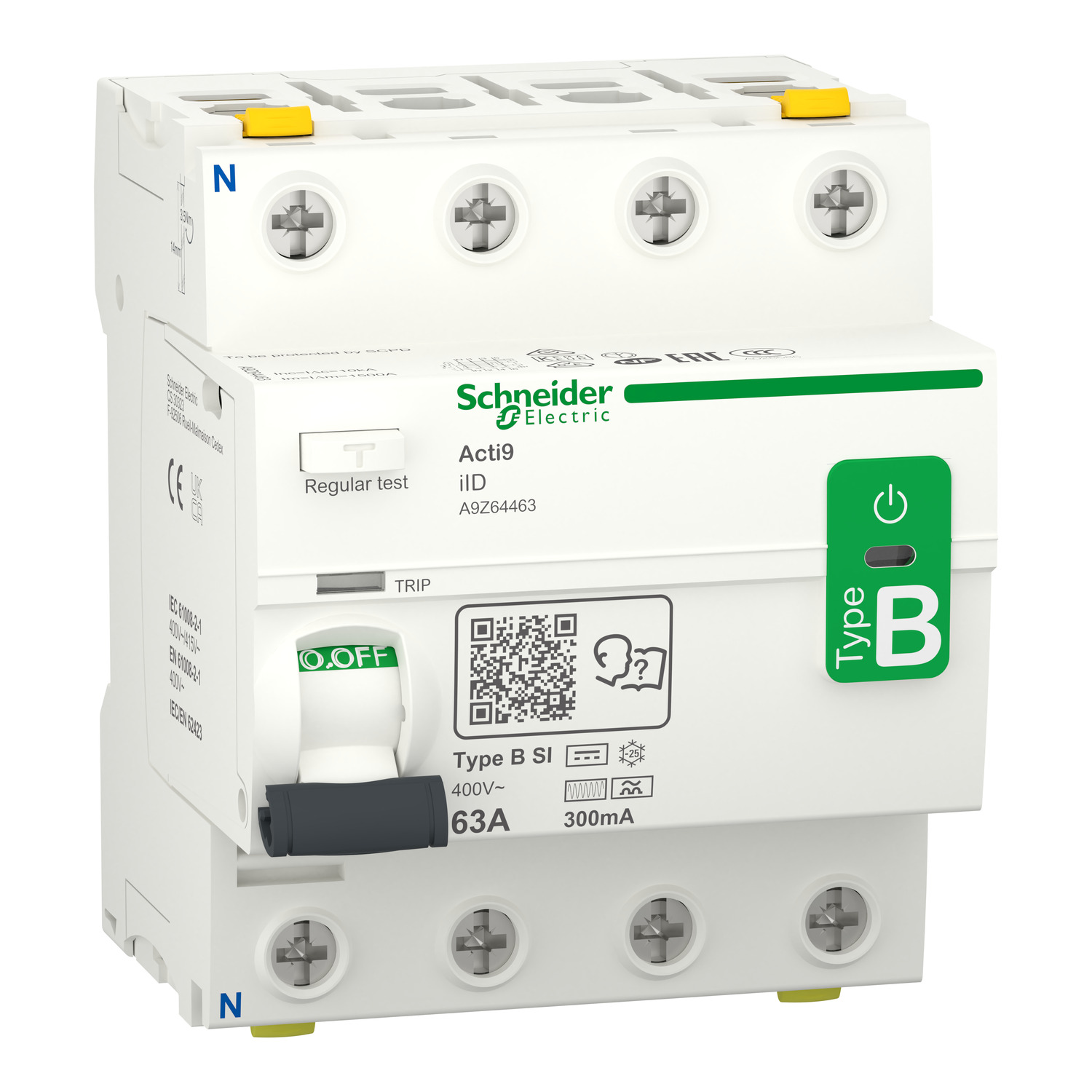 Schneider Electric FI-Schalter 4P 63A 300mA A9Z64463
