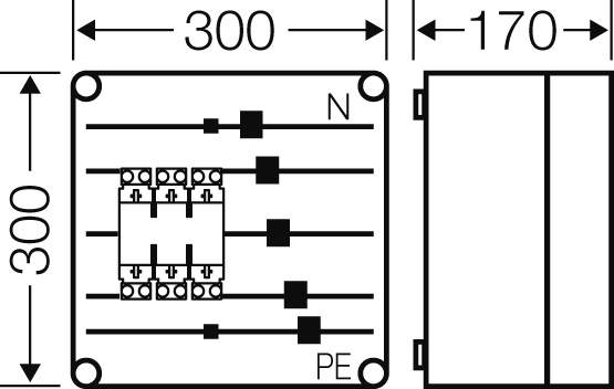 Hensel Sicherungsgehäuse 1xNH00 3p. 250A 5p Mi 6212 - 2000641