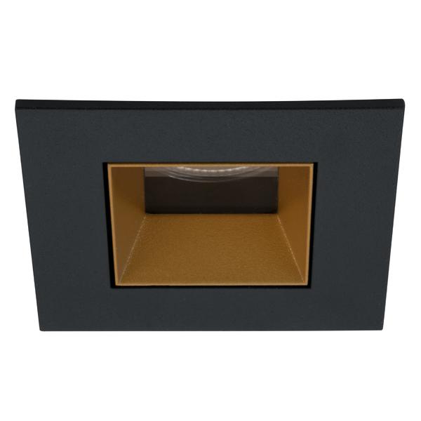 Brumberg recessed LED downlight, IP44, textured black/textured gold - 12036854