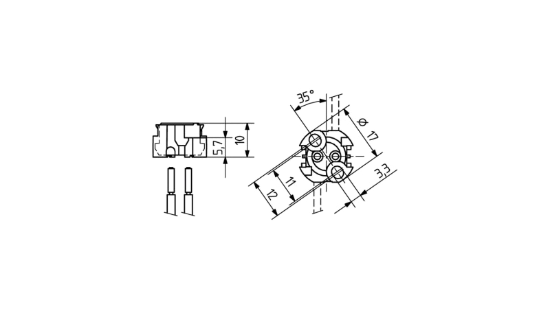 BJB Anschlusselement GU5.3/GX5.3 für NV-Halogen-Lampen 25.245.1000.90