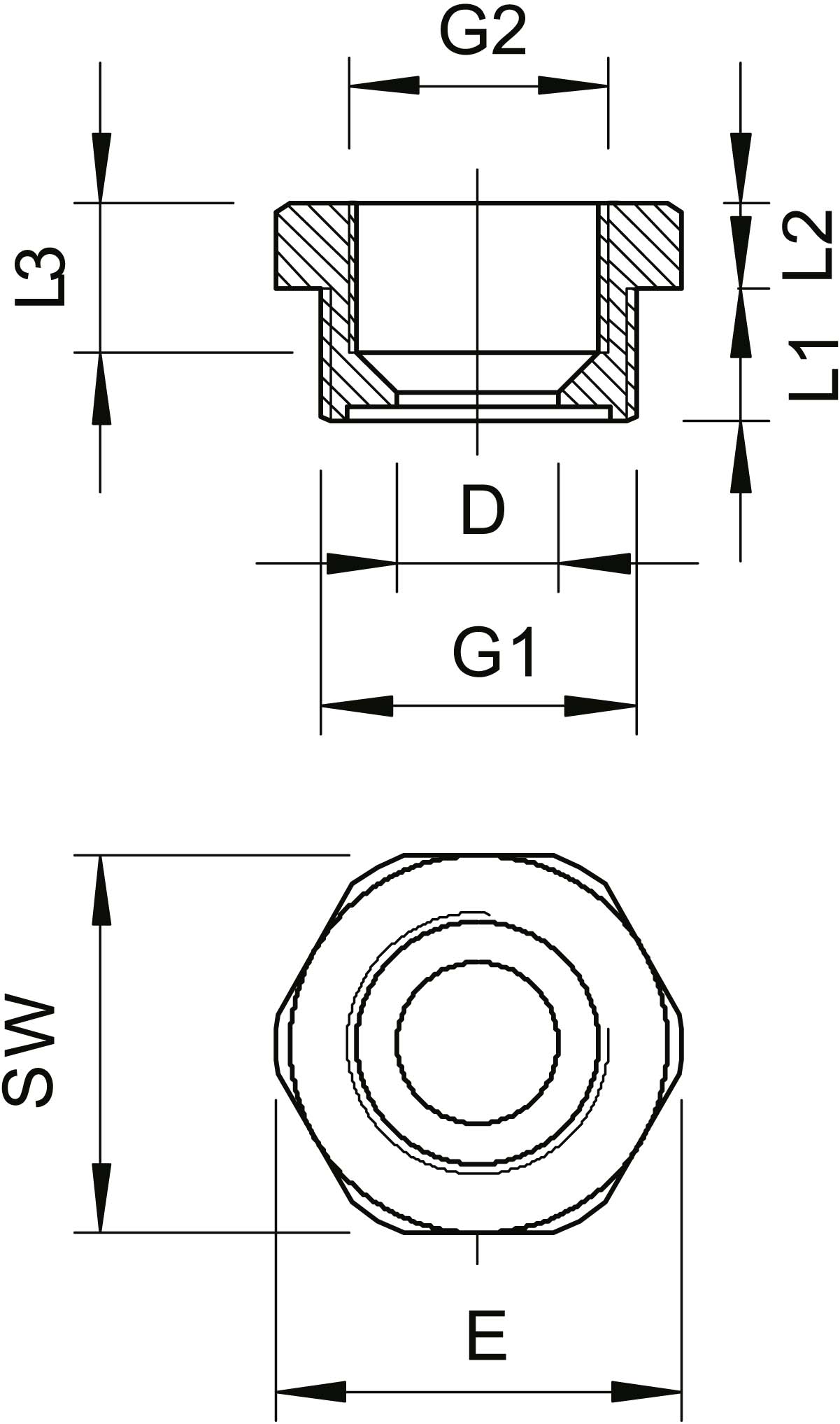 OBO Bettermann Vertr Reduktion Iso,lgr 107 R M25-20 PA - 2030628
