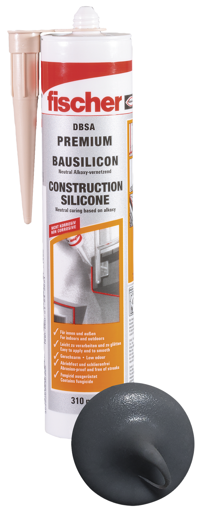 Fischer Deutschl. Bausilikon 310ml anthrazit C67 DBSA AN