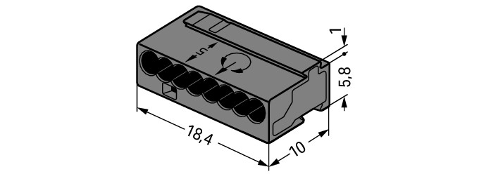 WAGO GmbH & Co. KG Verbindungsdosenklemme dgr 8x0,6-0,8mm 243-208