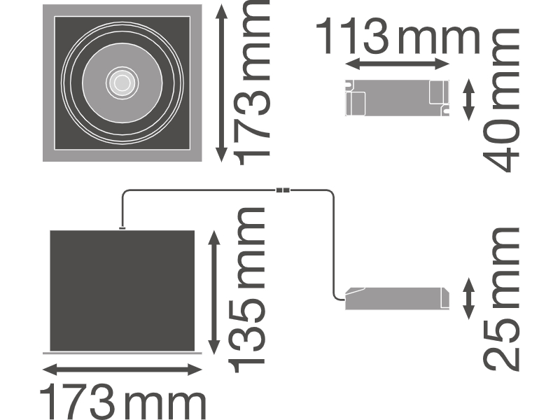 Ledvance LED-Spotlight SPOT MULTI 1x30W 4000K FL WT/BK