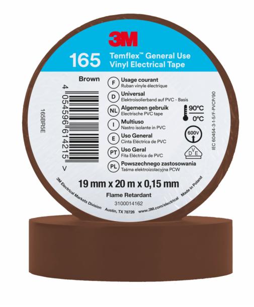 3M Deutschland PVC Elektro-Isolierband 165BR5E Temflex165 br19X20