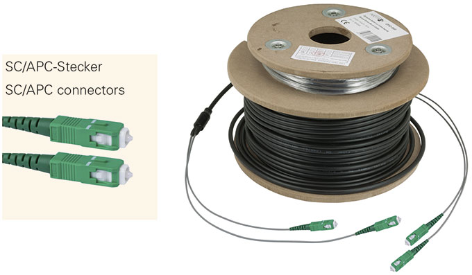 Televes Optisches TWIN-Erdkabel 30m,4Stecker SC/APC OSMD30SCAPC