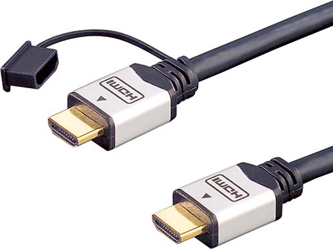 E+P Elektrik HDMI High-Speed-Kabel Ethernet,1m,si/sw 401/1