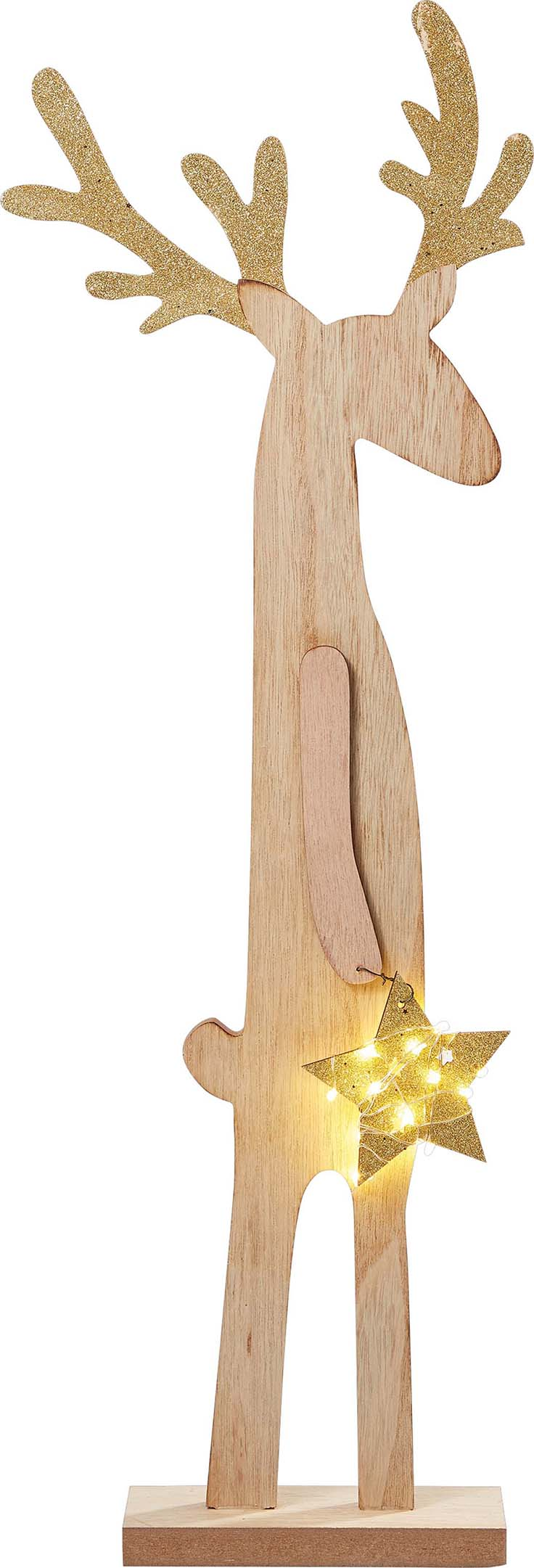 Hellum LED-Holzrentier mit Stern 524130