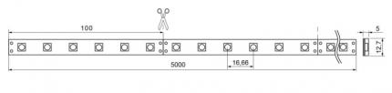 Weloom LED-Tape 3100K 1260 Lumen 14,4W 24V 5m 12,7mm IP67