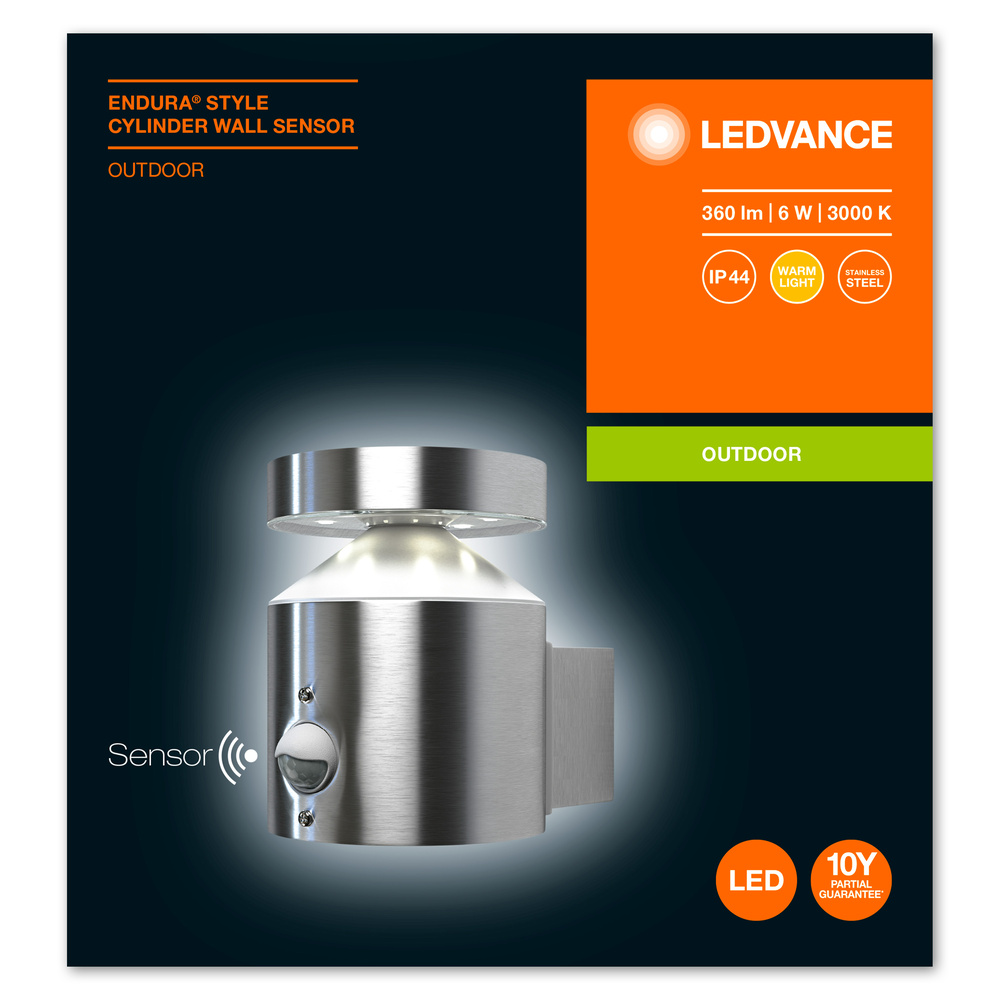 Ledvance Dekorative LED-Außenleuchte ENDURA STYLE CYLINDER Wall Sensor 6 W ST - 4058075205352