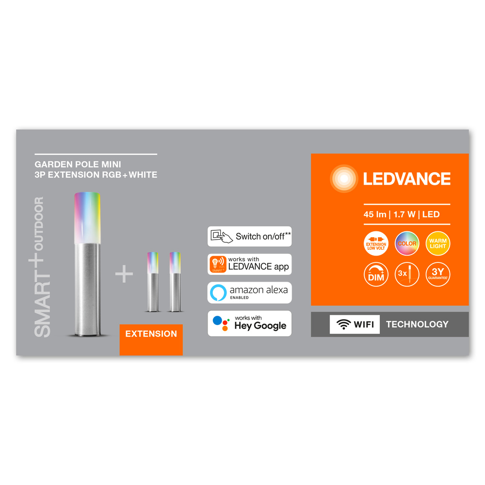 Ledvance LED-Erdspießleuchte SMART+ GARDEN POLE 3 Pole mini extension