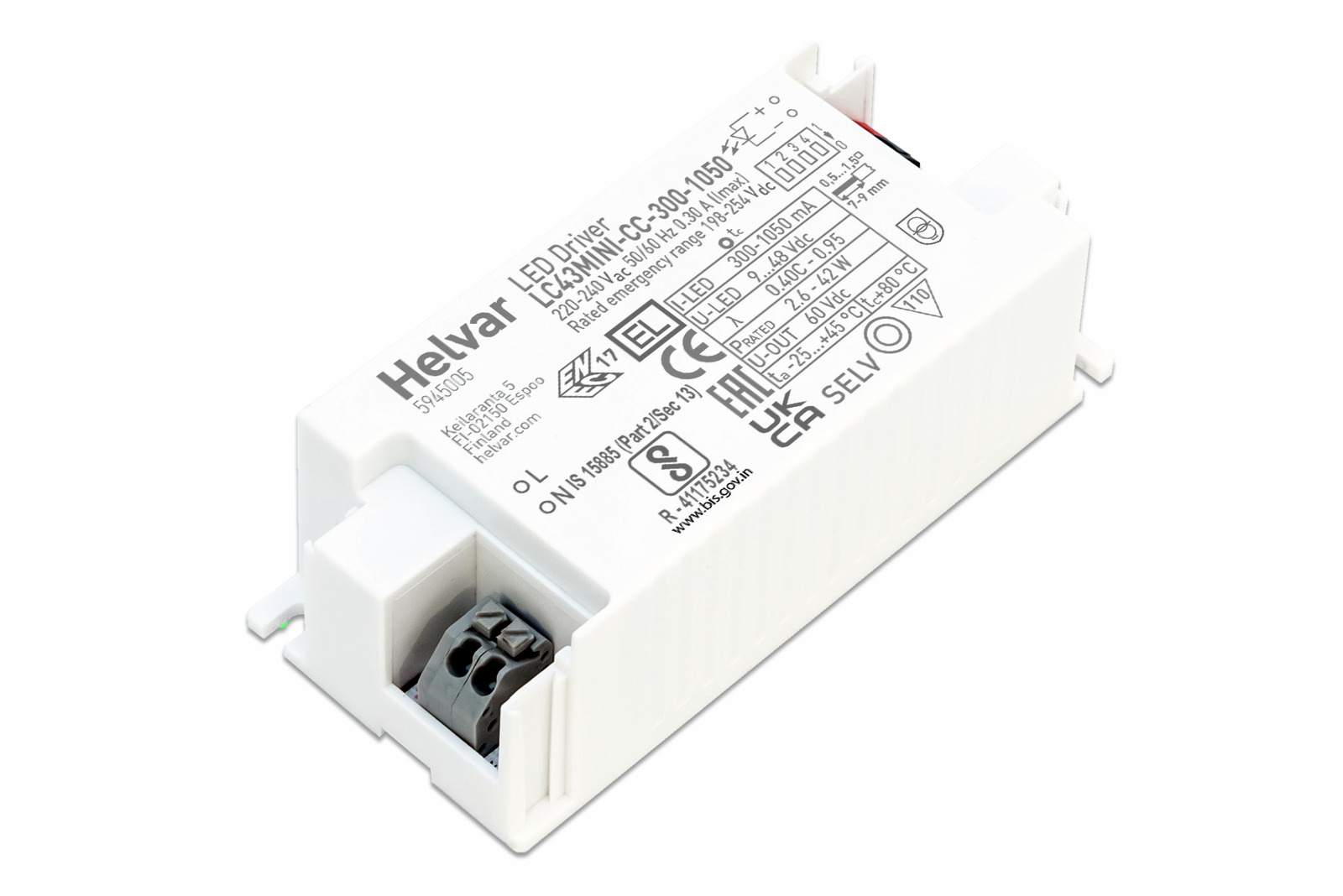 Helvar LED-Treiber LC43MINI-CC-300-1050 - 5945005