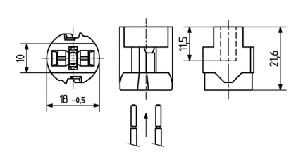 BJB lampholders G9 for mains voltage halogen lamps 25.834.1000.00