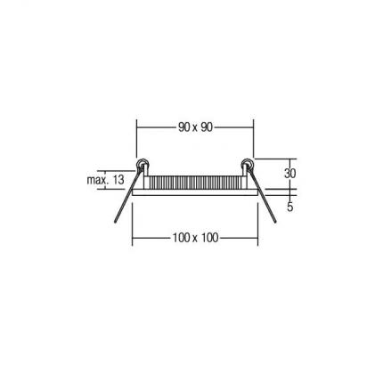 Brumberg LED-Einbau-Panel 8W 24V quadratisch silber