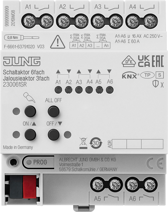 Jung KNX-Jalousieaktor 3-fach 23006 1S R