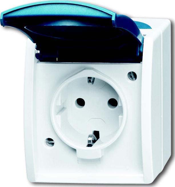 Busch-Jaeger Schuko-Steckdose mit Namensschild 20 EWN-53 - 2CKA002083A0818 Busch-Jaeger Schuko-Steckdose mit Namensschild 20 EWN-53 - 2CKA002083A0818