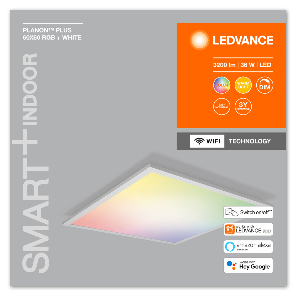 Ledvance LED panel luminaire SMART+ Planon Plus RGBW 600X600