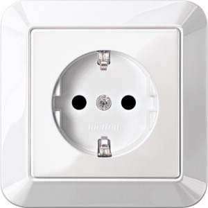 Merten SCHUKO-Steckdose pws/gl volle Abdeckplatte MEG2300-1019 - MEG2300-10 günstig online kaufen